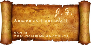 Jandaurek Hannibál névjegykártya